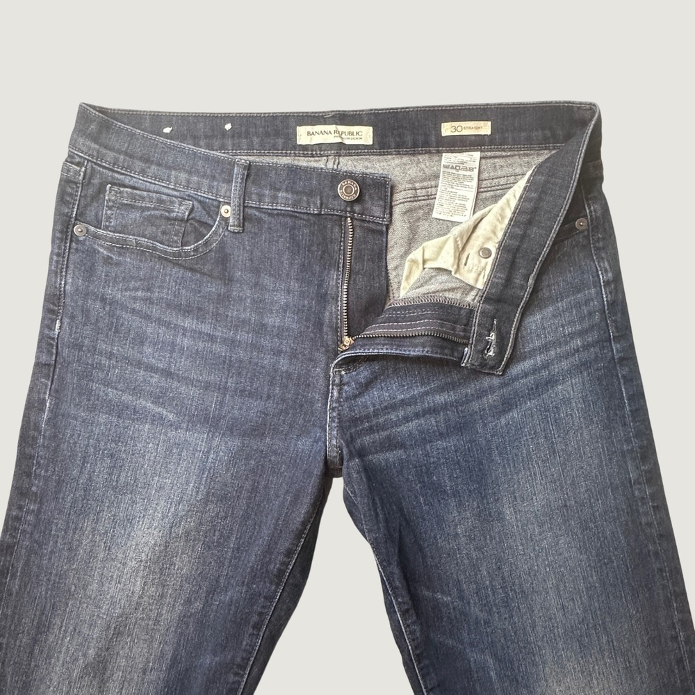 Banana Republic Jeans Womens 30 Straight Vail Blue Dark Wash Stretch Denim